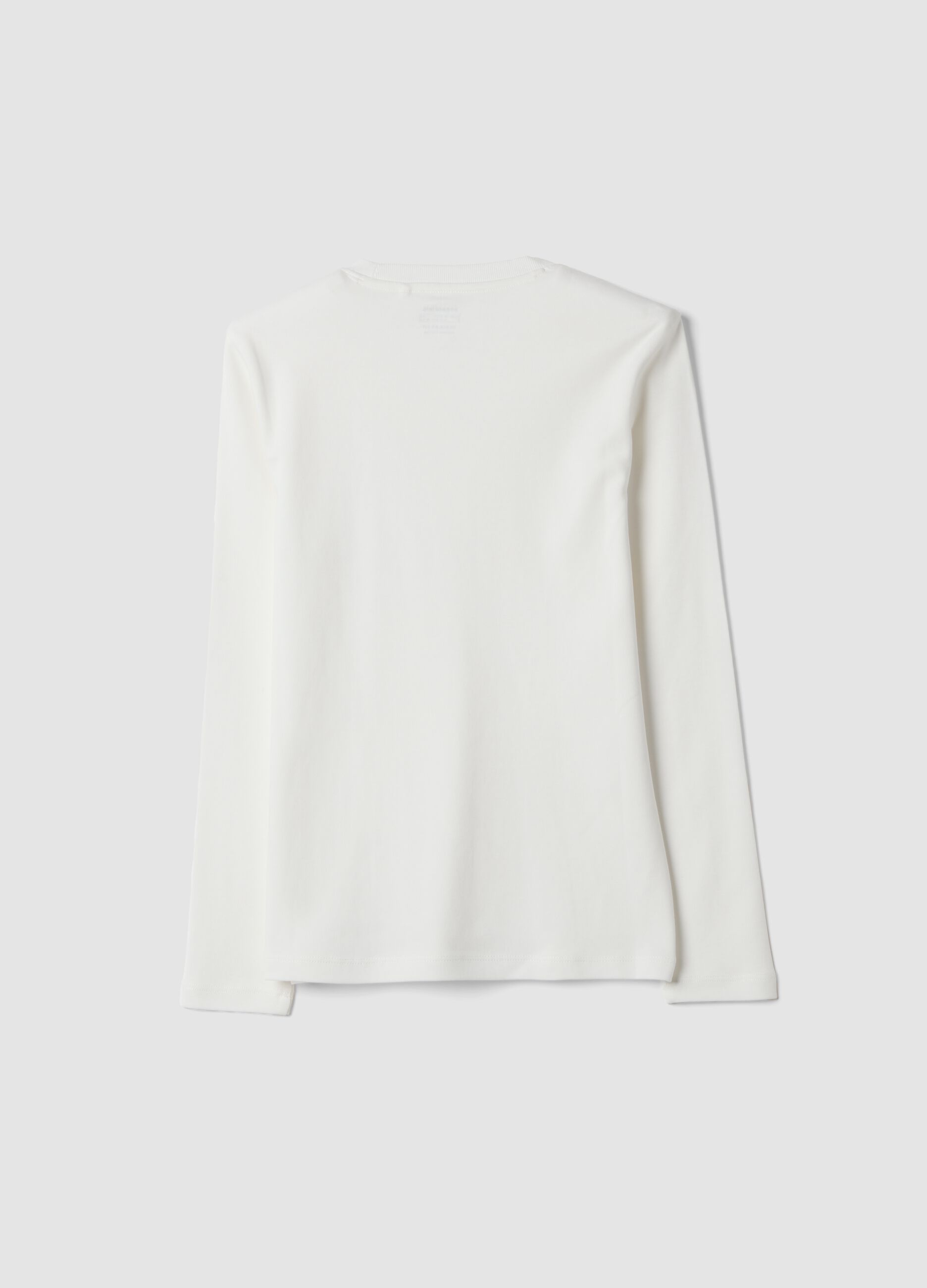 Optic white crew-neck T-shirt in pure organic cotton