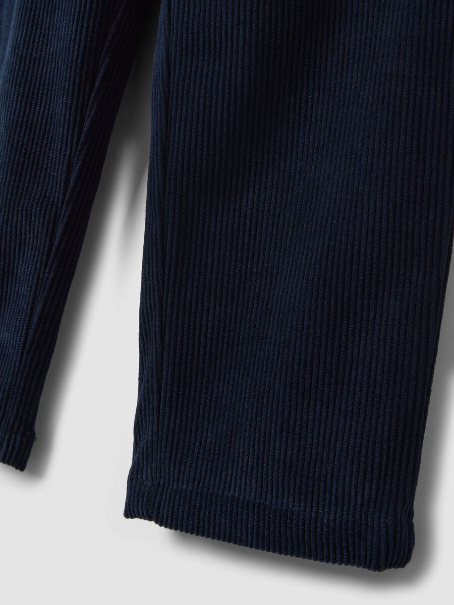 Blue ribbed regular-fit joggers with elasticated waist_3