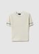Girls' beige striped slim fit T-shirt_3
