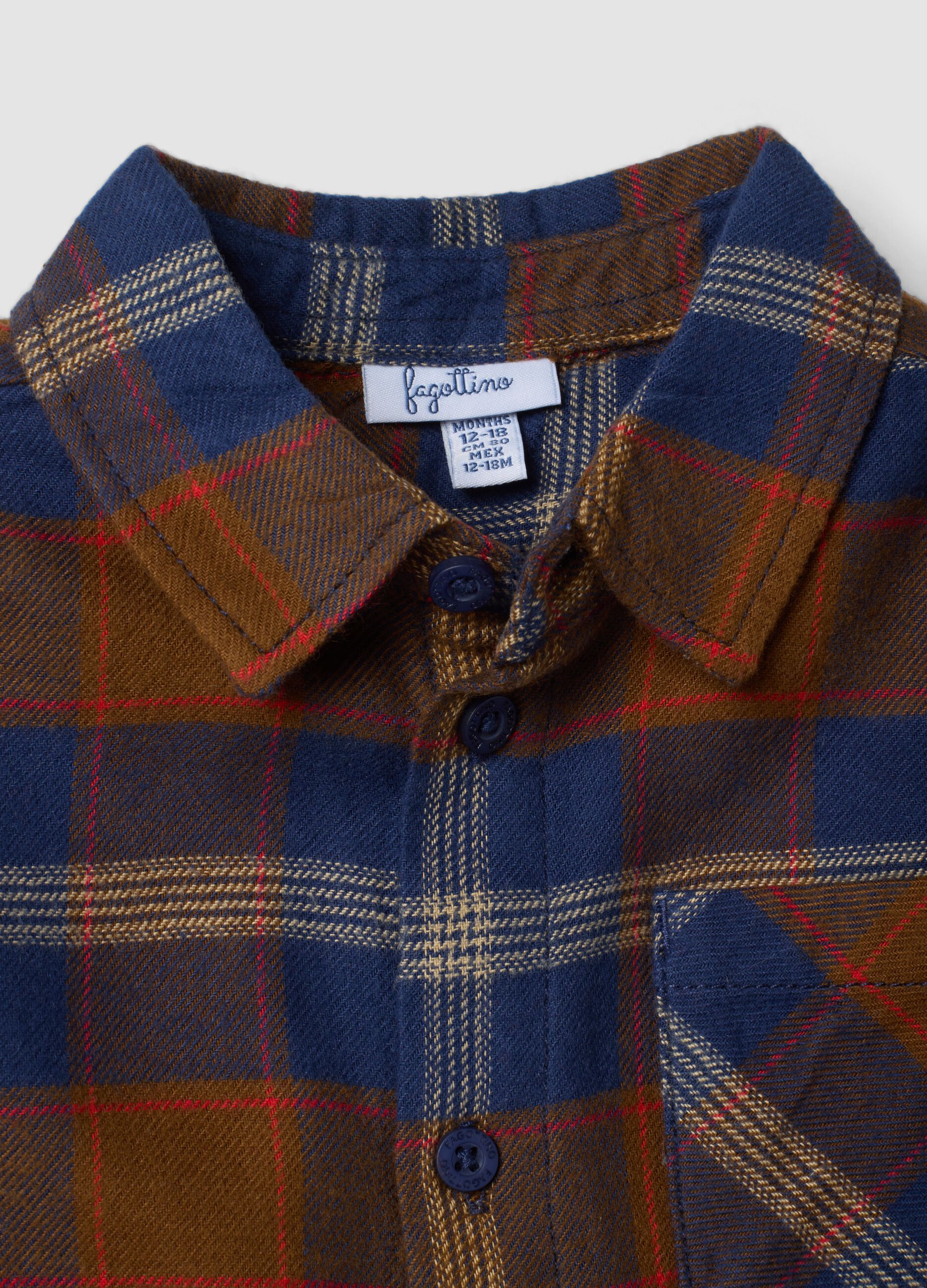 Blue checked pure cotton shirt