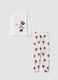 White stretch fabric Minnie print pyjamas with crew neck_0