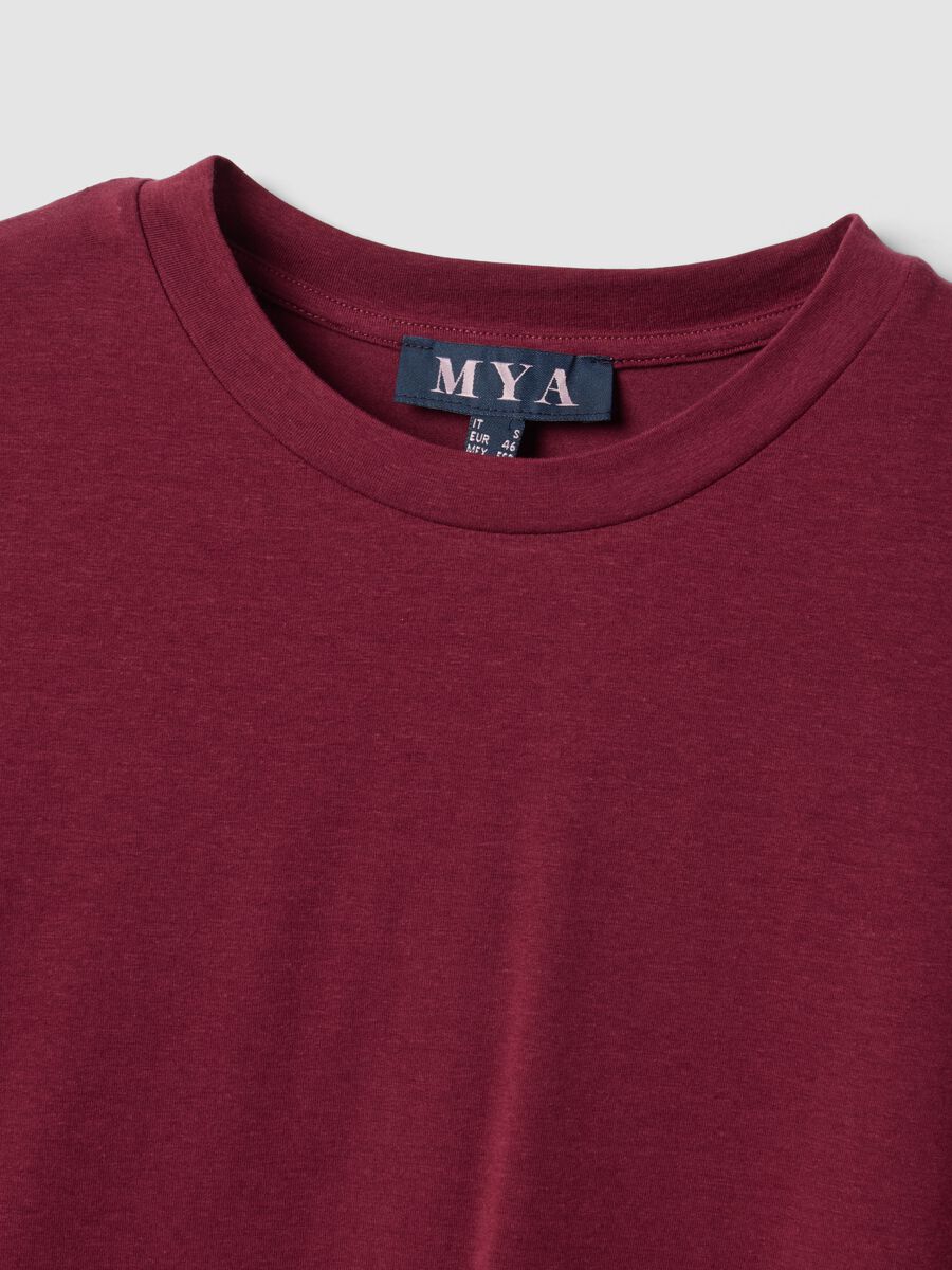 Red crew-neck T-shirt in stretch cotton-modal blend, regular fit_6