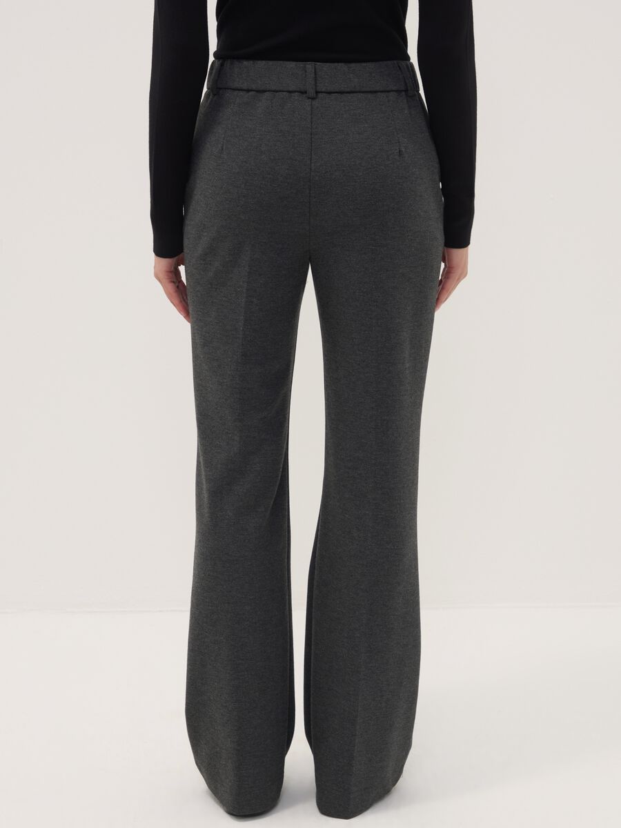 Pantaloni grigi in viscosa elasticizzata straight fit_2