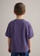 Children's purple pure cotton T-shirt, regular fit with patch_1