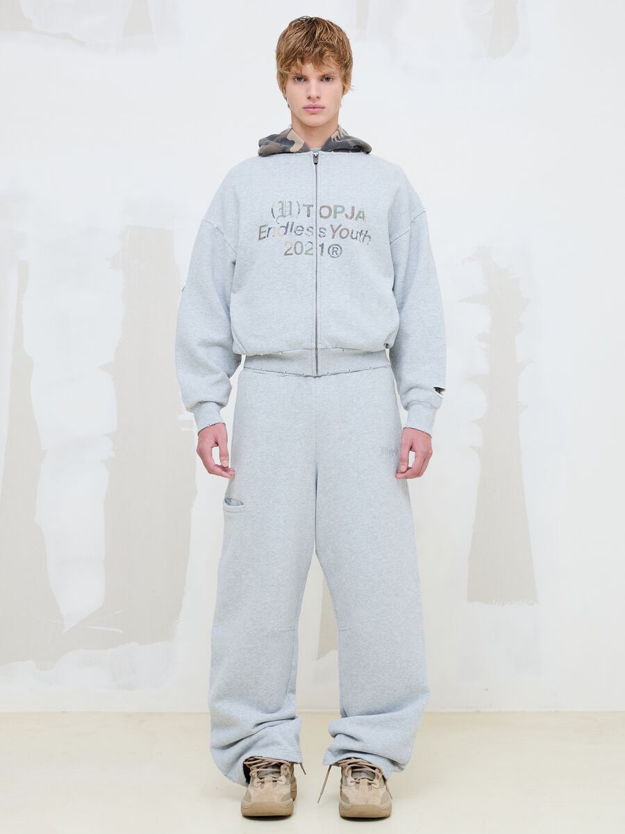 Full-Zip Hoodie in Sunfaded Grey & Camo_2