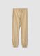 Pantaloni jogger beige in puro cotone_0
