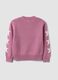Pink cotton-blend jumper with jacquard stars for girls_1