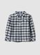 White checked shirt in pure cotton flannel_0