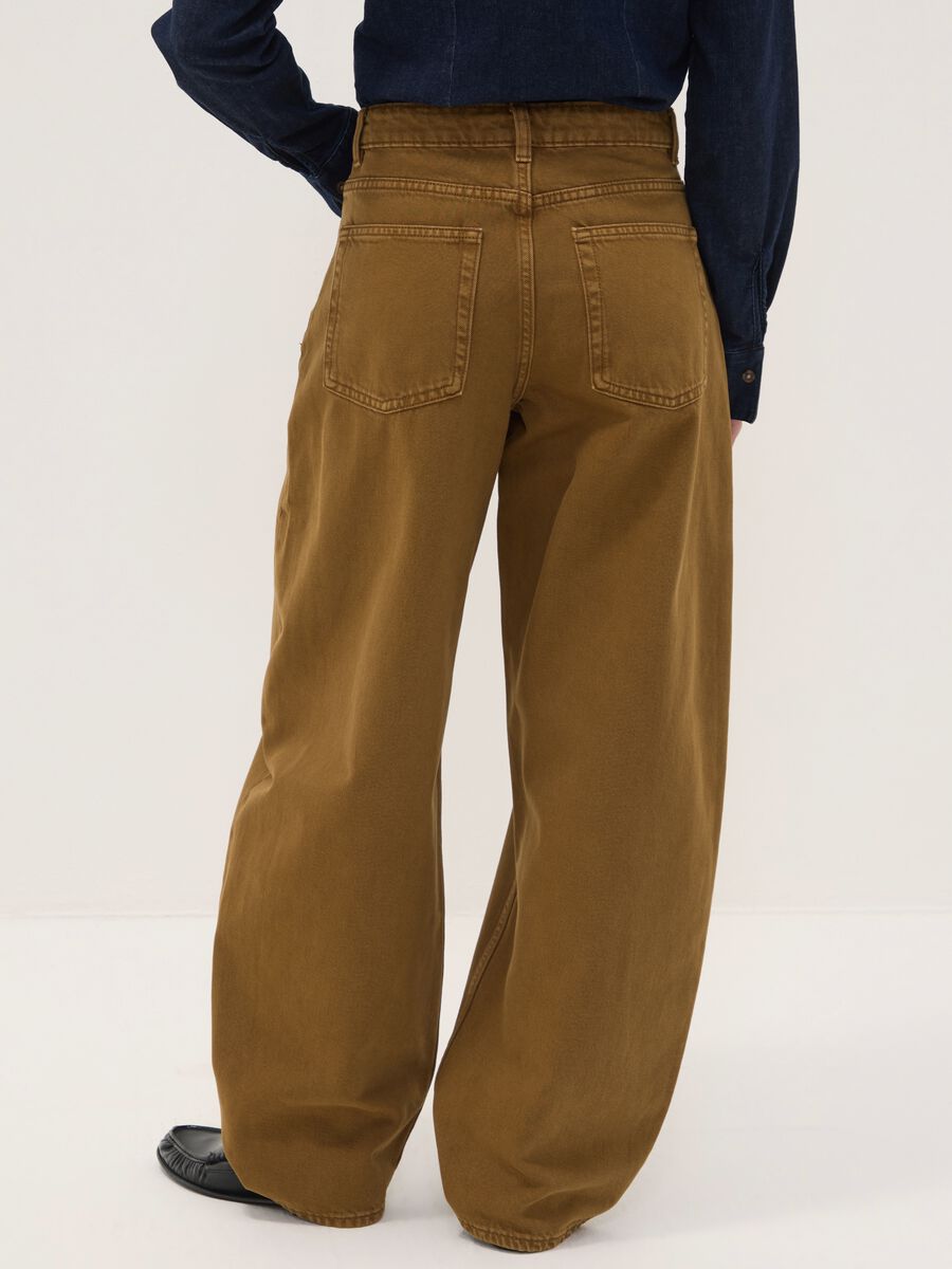 Brown pure cotton barrel-fit jeans_2