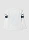 T-shirt bianca in puro cotone con stampa college regular fit_1