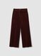 بنطال The Iconic Pants بني من قطن مطاطي مضلّع بقصّة مستقيمة_4