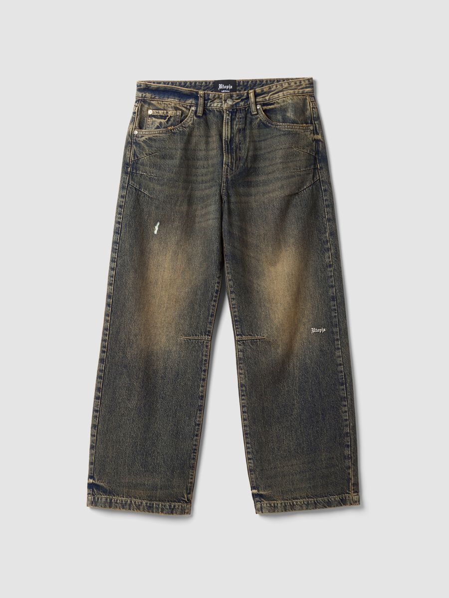 Vintage Wide-Leg Denim in Dark Blue_1