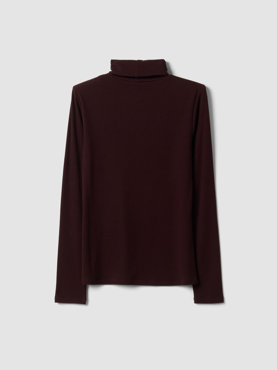 Purple stretch viscose crew-neck top, regular fit_2