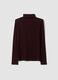Purple stretch viscose crew-neck top, regular fit_2
