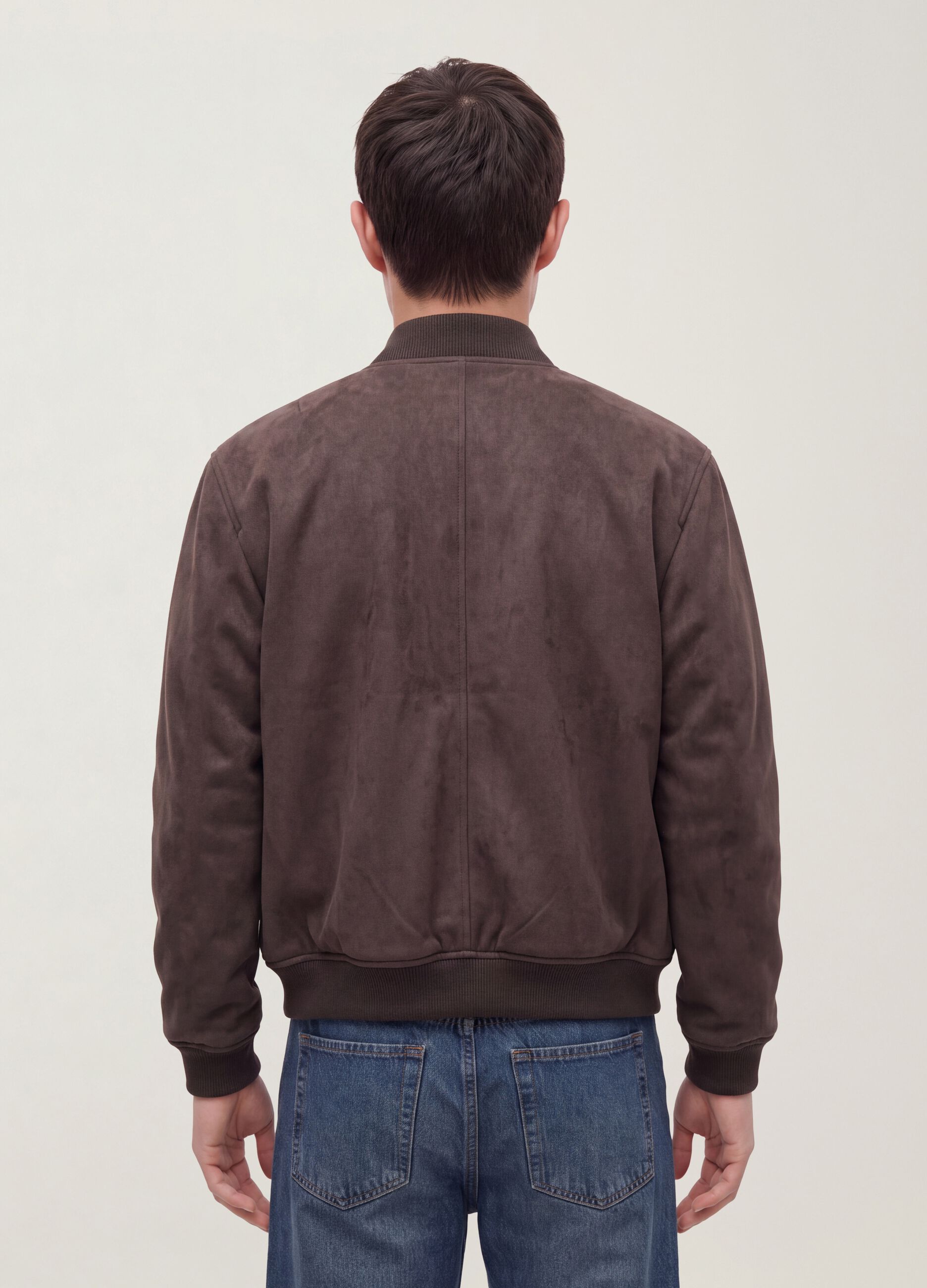 Giubbotto marrone regular fit con zip