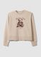 Beige cotton-blend crew-neck sweatshirt with teddy print_4