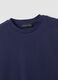 Blue pure cotton crew-neck T-shirt, regular fit_5