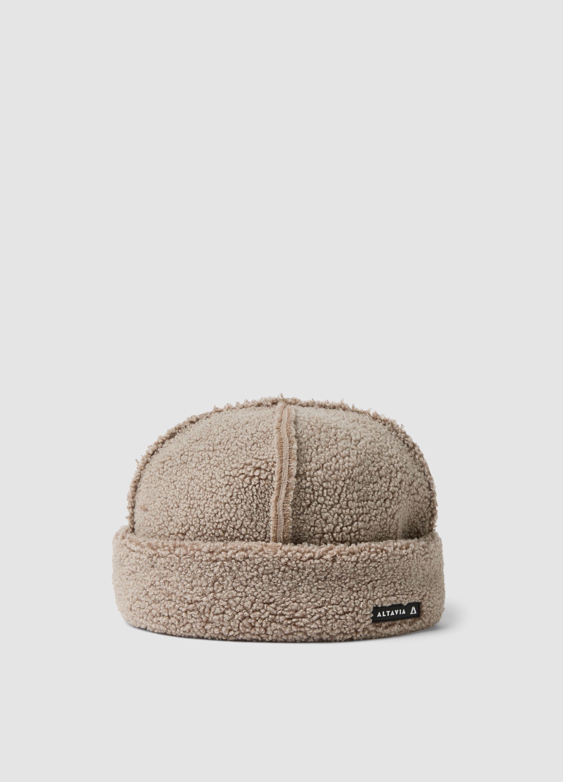 Beige teddy-effect beanie ALTAVIA WITH DEBORAH COMPAGNONI