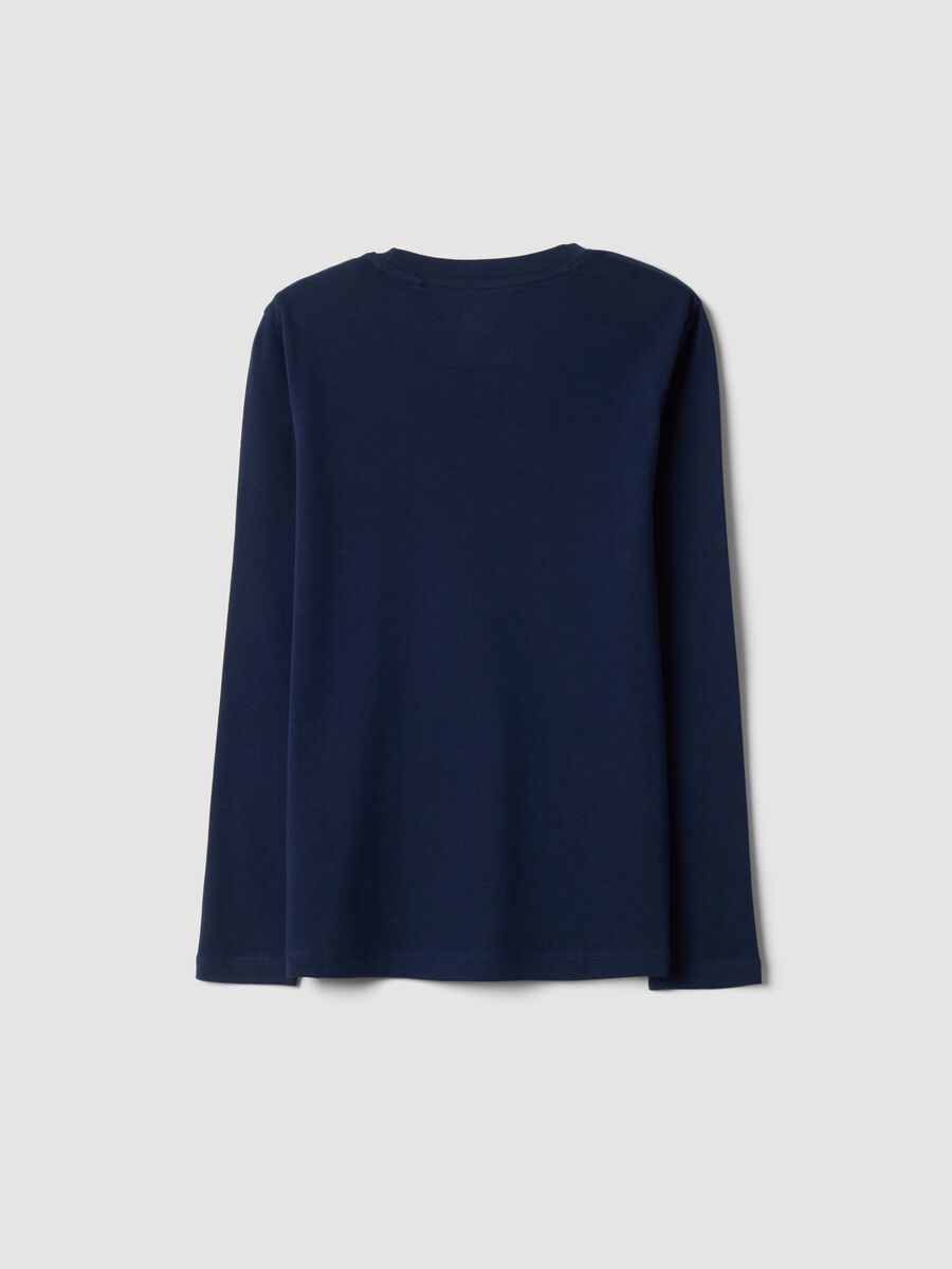 Blue organic cotton crew-neck T-shirt_5