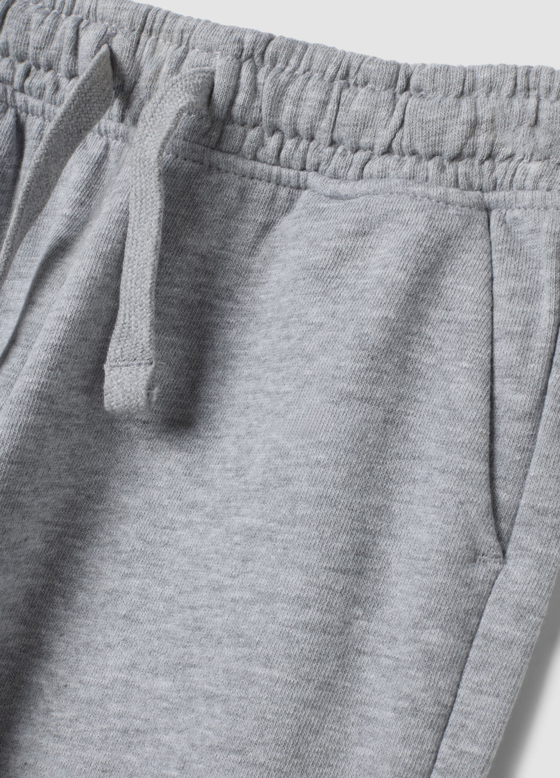 Grey cotton-viscose blend joggers