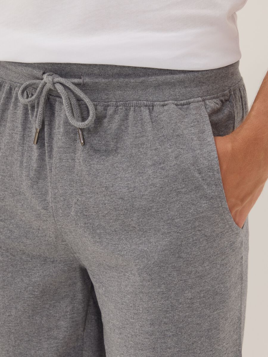 Grey organic cotton pyjama shorts_3
