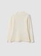 White pure organic cotton T-shirt with mock neck and animal print_1