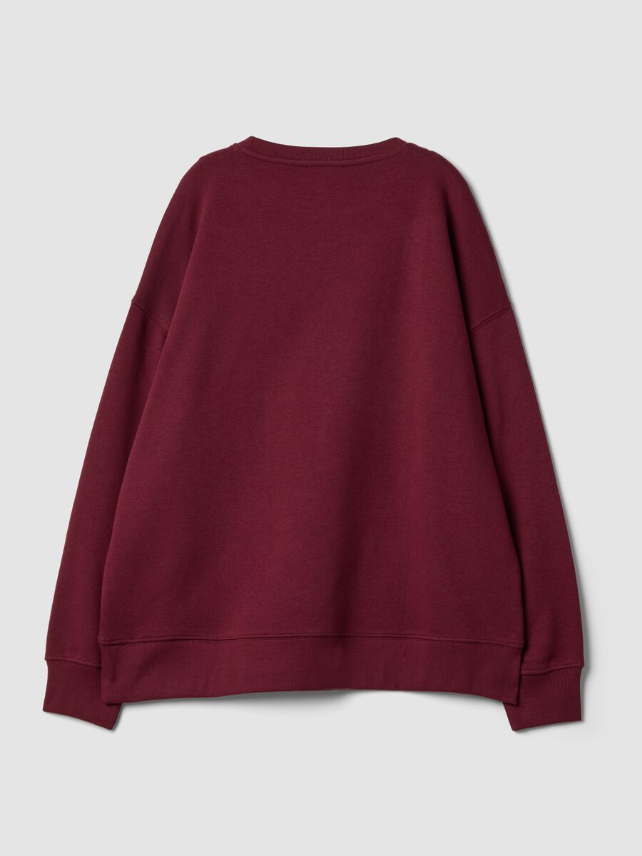 Red cotton-blend sweatshirt with Tokyo slogan_2