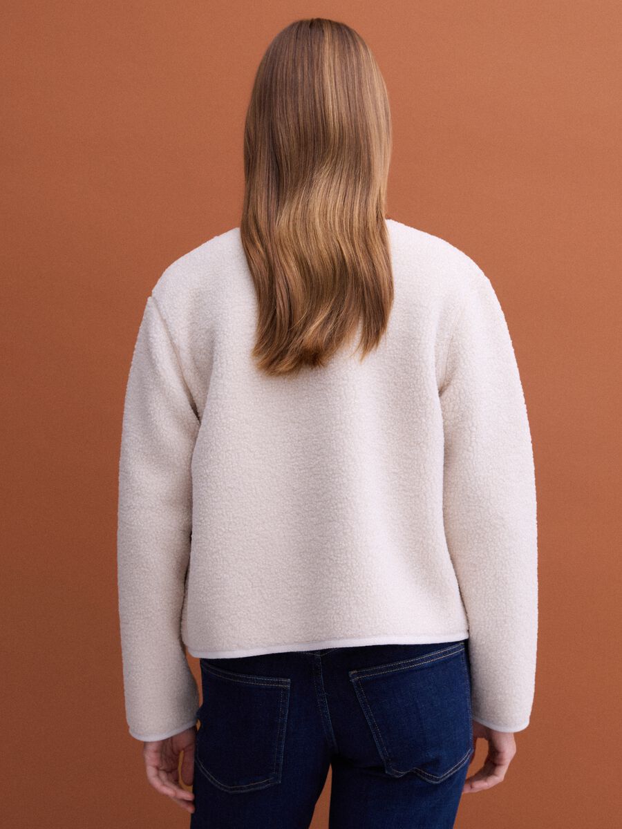 White crew-neck regular-fit jersey knit jacket_3