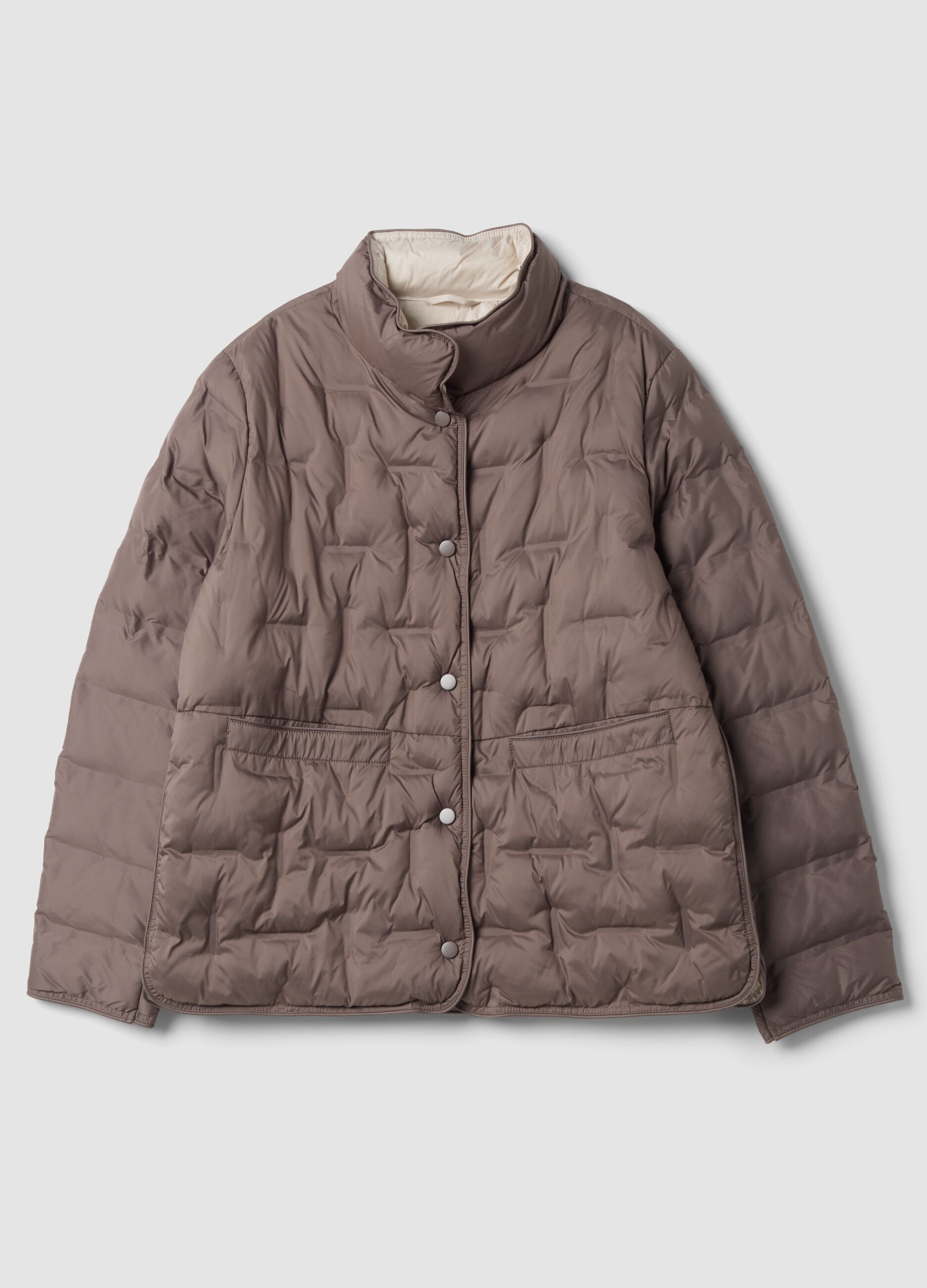 Giacca imbottita sabbia regular fit con collo alto