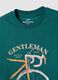 تي شيرت أخضر بأكمام قصيرة من قطن خالص بقصّة عادية_5