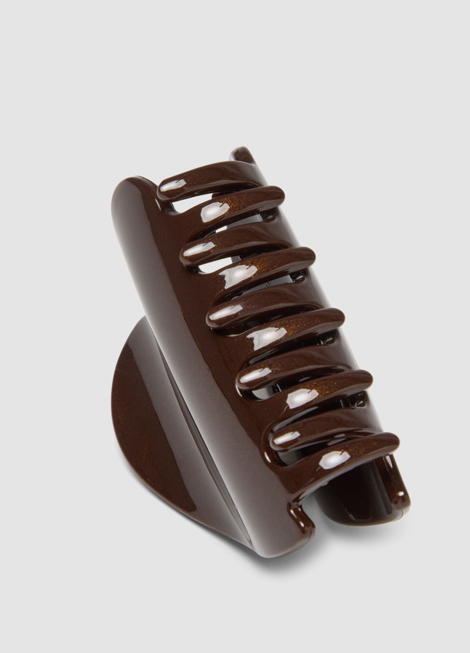 Glossy Brown Hair Clip