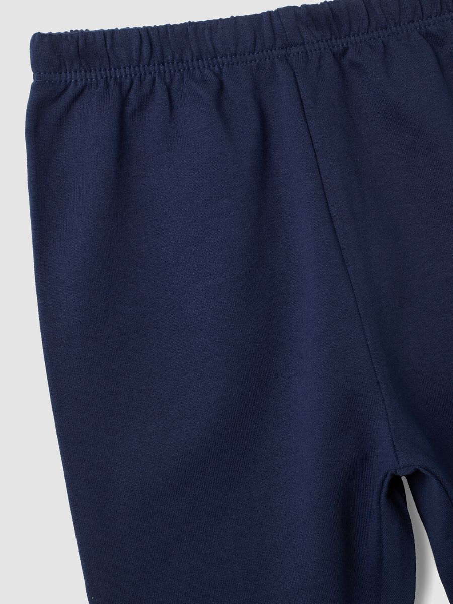 Pigiama blu in puro cotone organico con girocollo_3