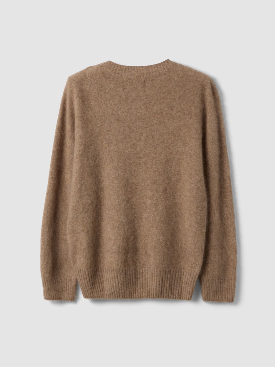 Beige wool and cashmere blend crew-neck jumper, oversized fit_2