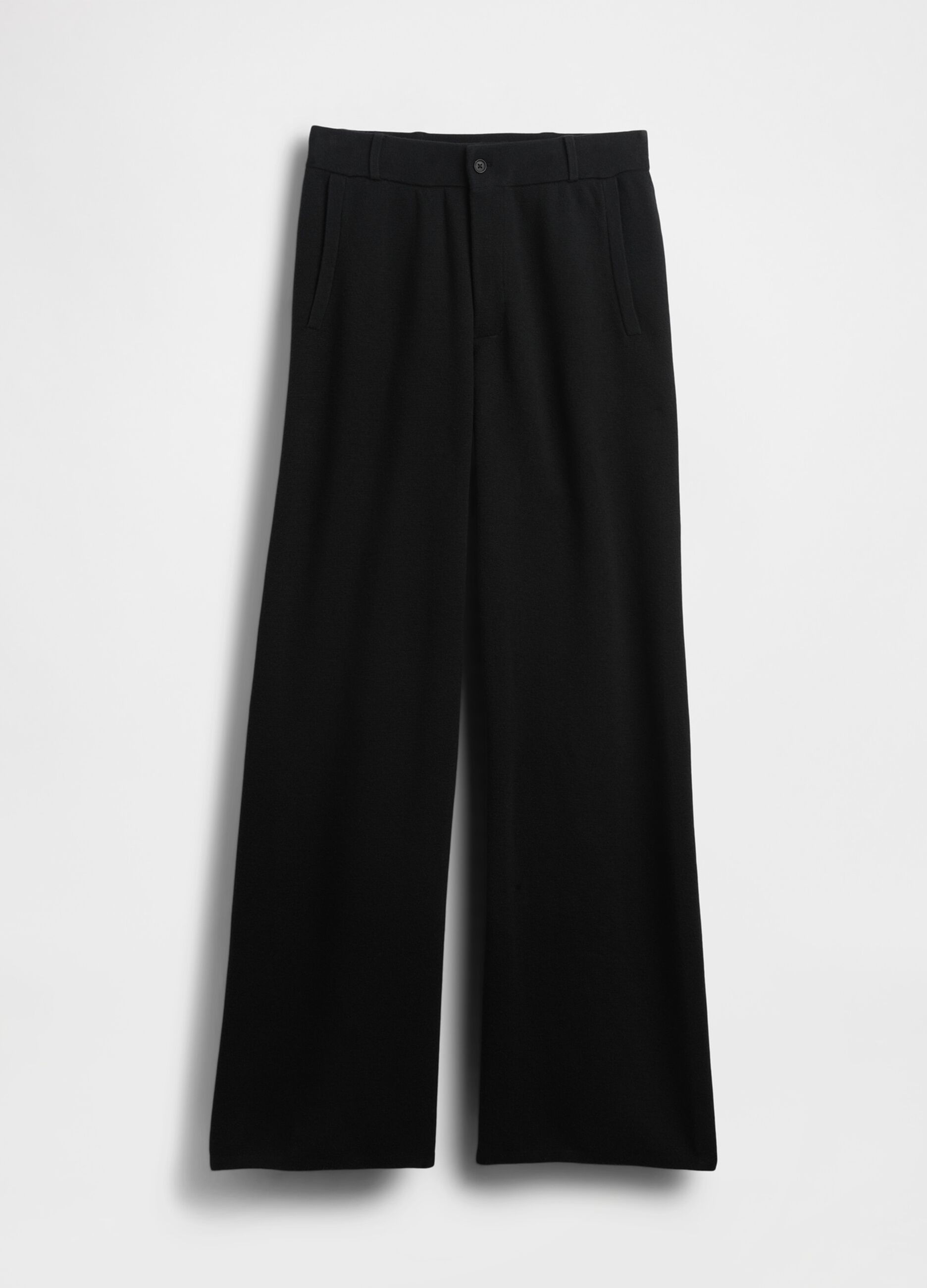 Black Cotton Blend Trousers