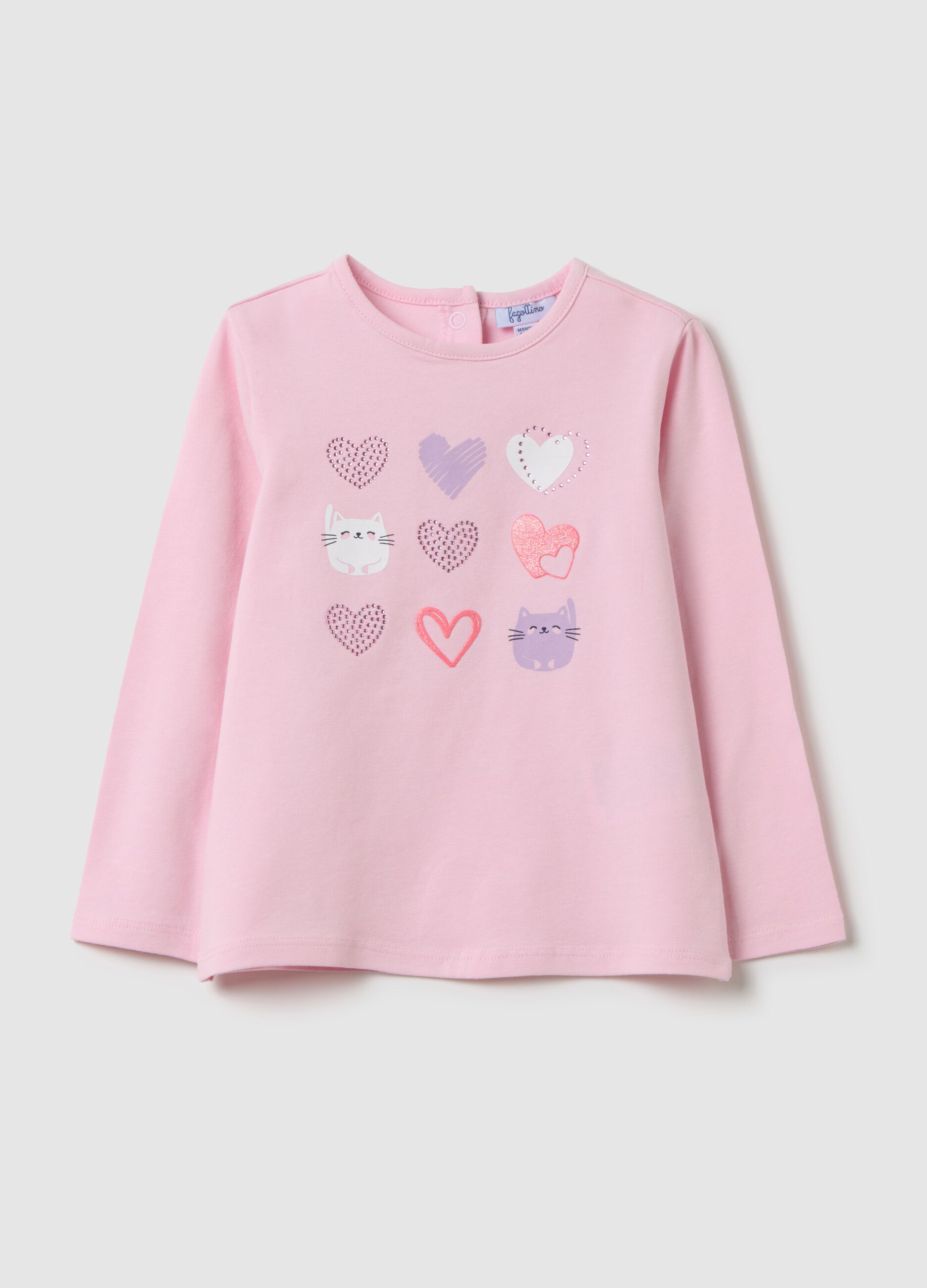 Pink Stretch Cotton Girls' Top