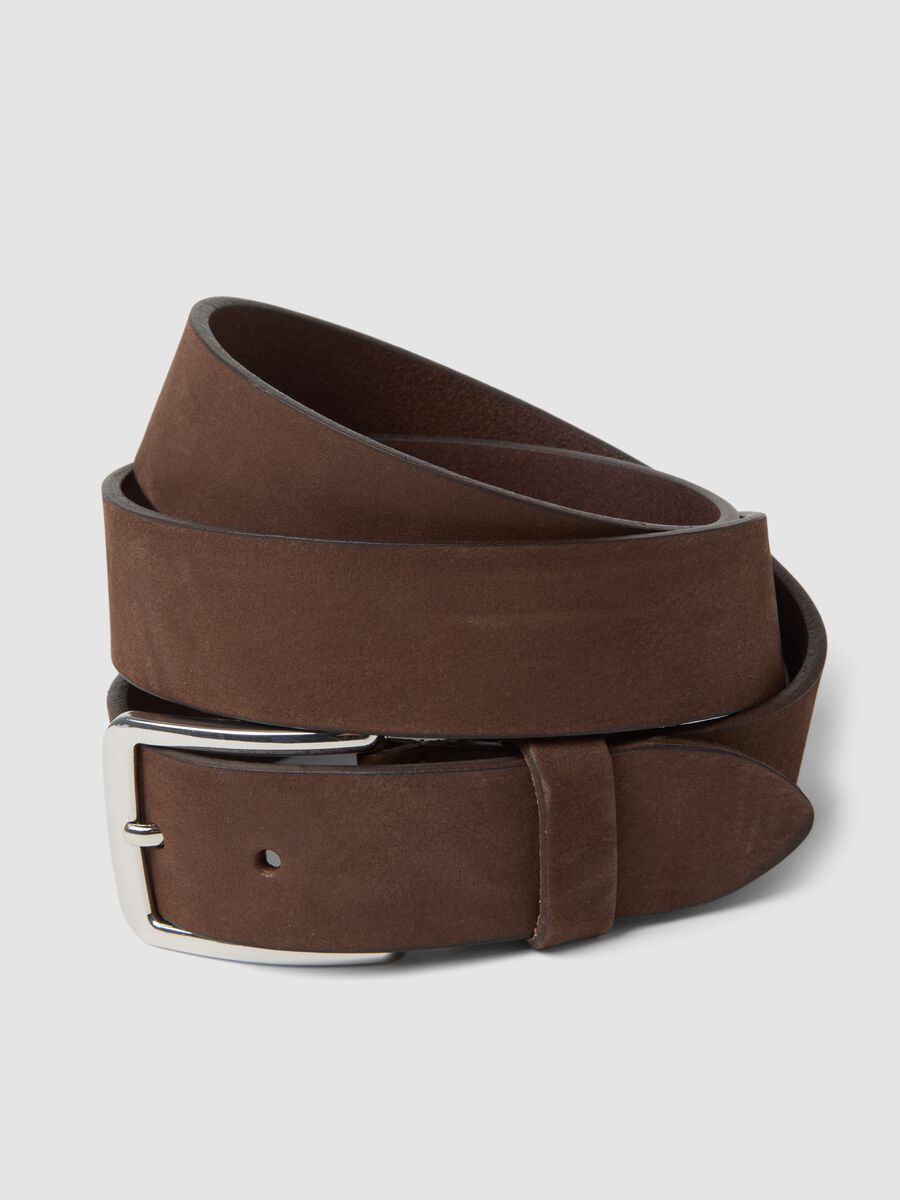Men&rsquo;s brown genuine leather belt with metal buckle_2