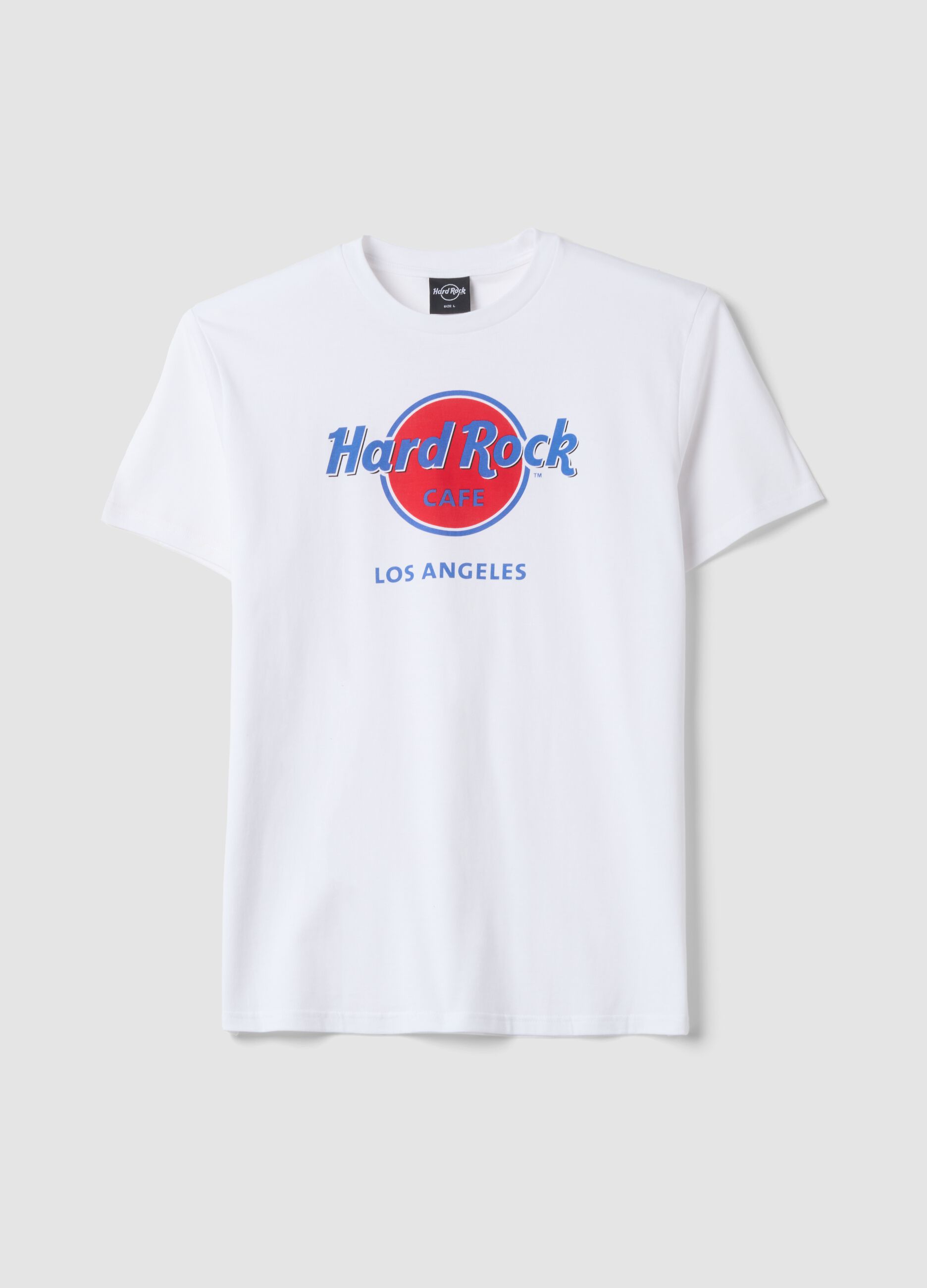 White pure cotton T-shirt with front print
