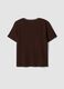 Brown stretch viscose crew-neck T-shirt_2