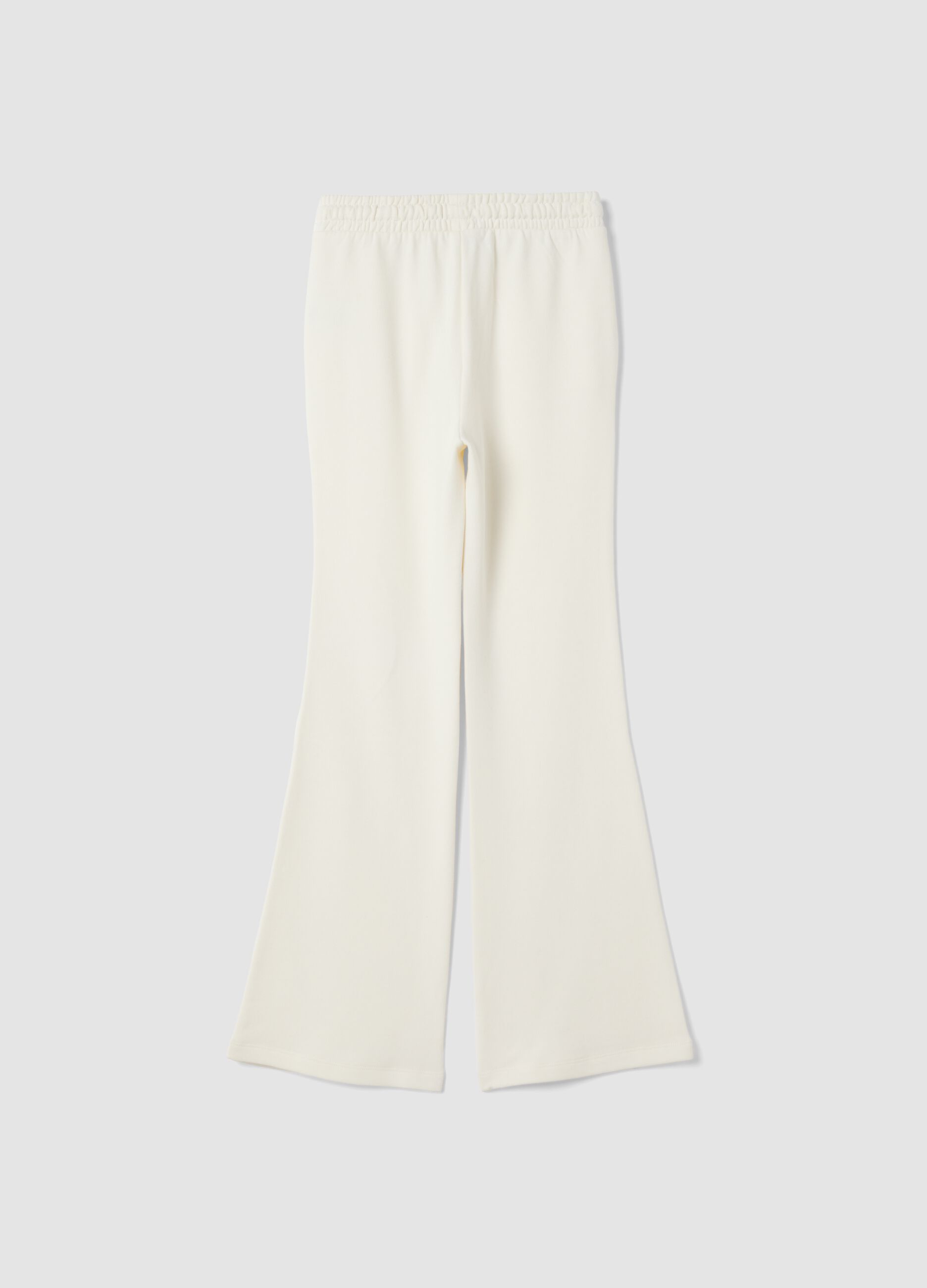White flare trousers in pure organic cotton