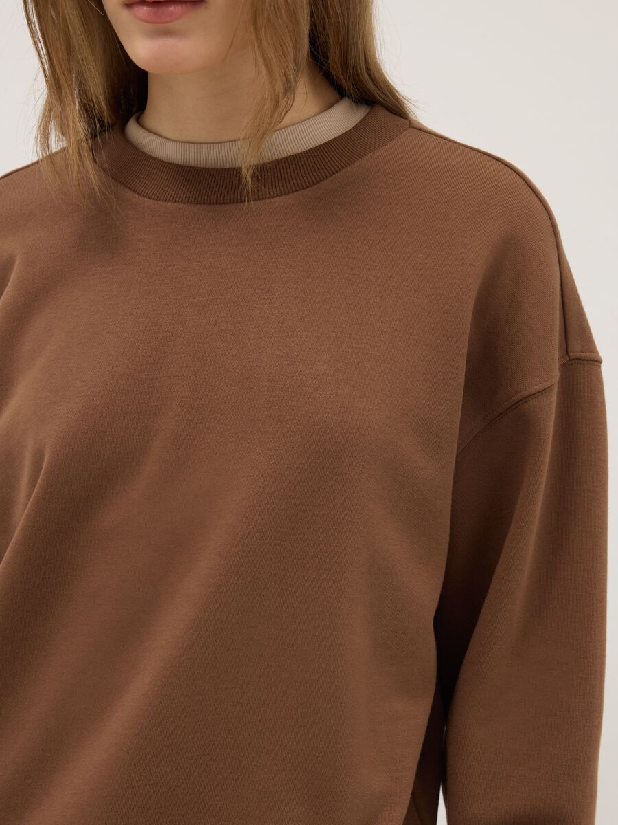 Light grey melange crew neck sweatshirt_2