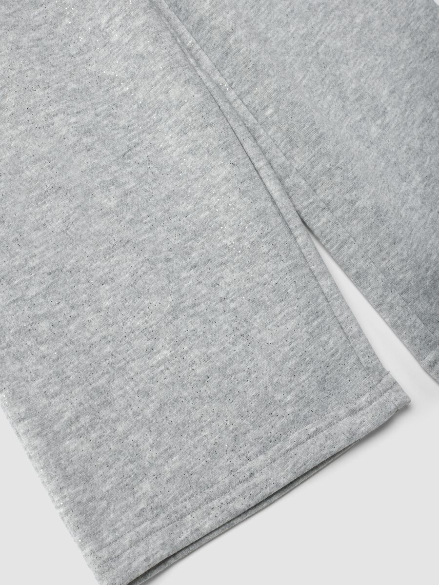 Grey marl wide-leg joggers with elasticated waist_3