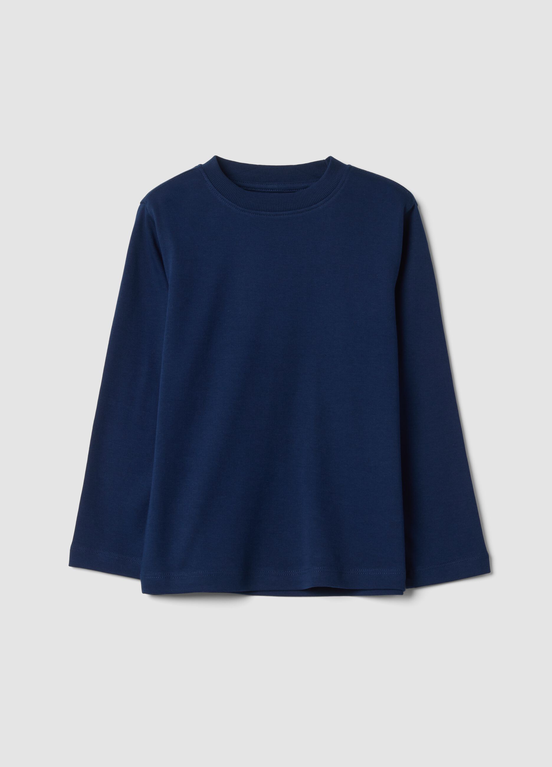 T-shirt blu navy in puro cotone organico con girocollo