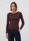 T-shirt marrone in puro cotone con girocollo regular fit_2