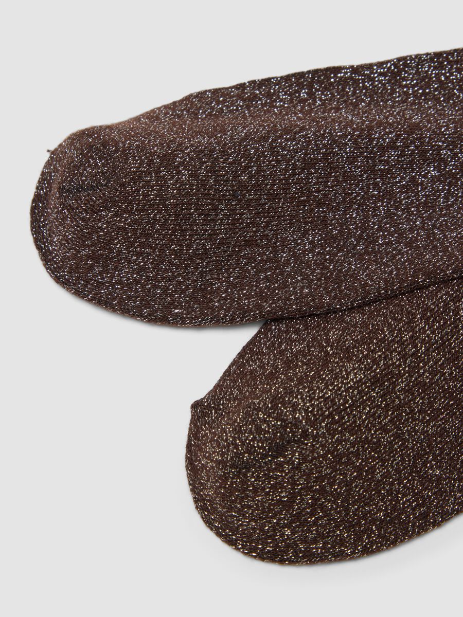 Calzini marroni in cotone organico elasticizzato lurex_2
