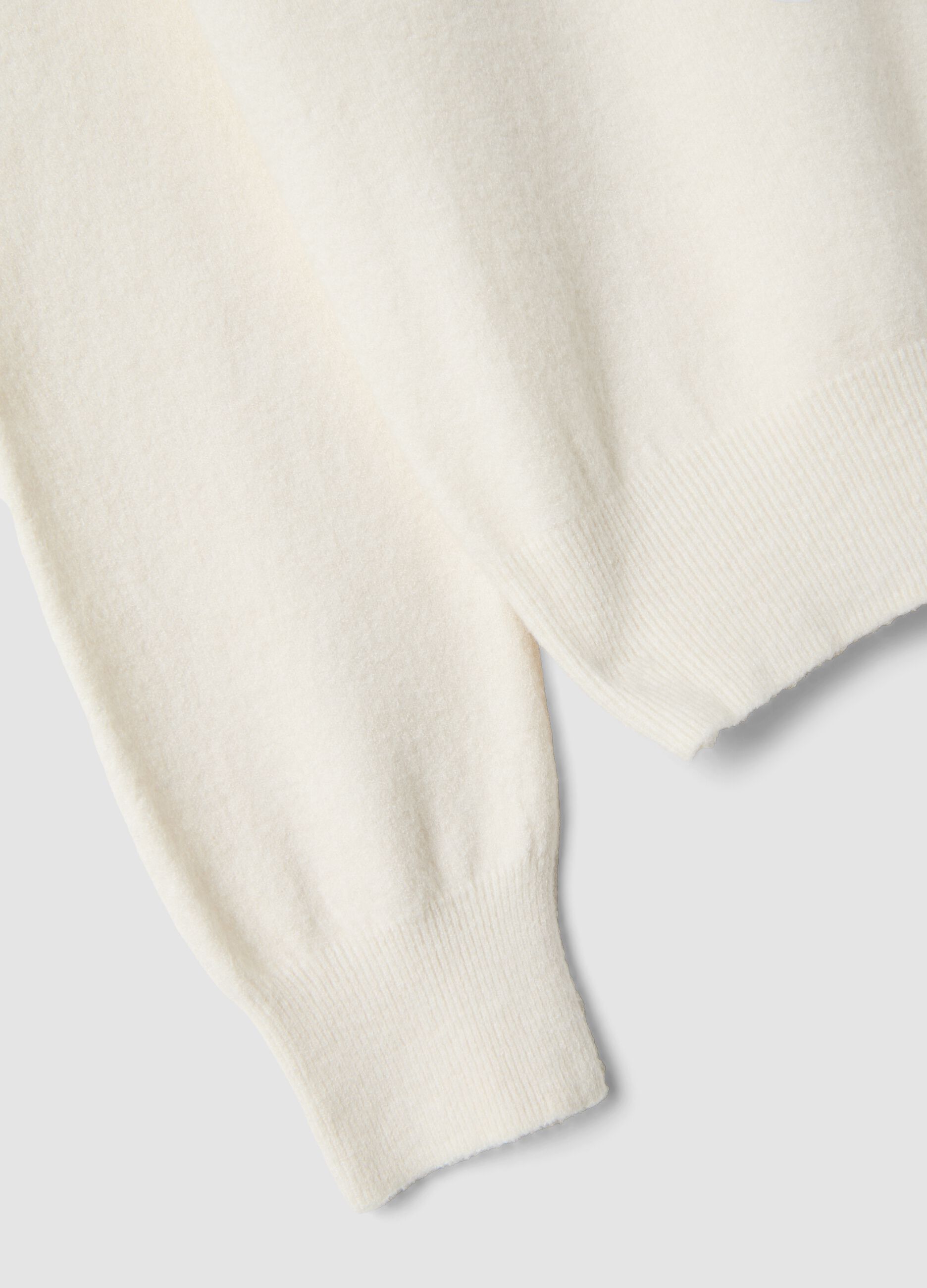 Maglia bianca in misto viscosa e lana regular fit