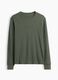 Green long-sleeve stretch cotton top with GAP logo_3