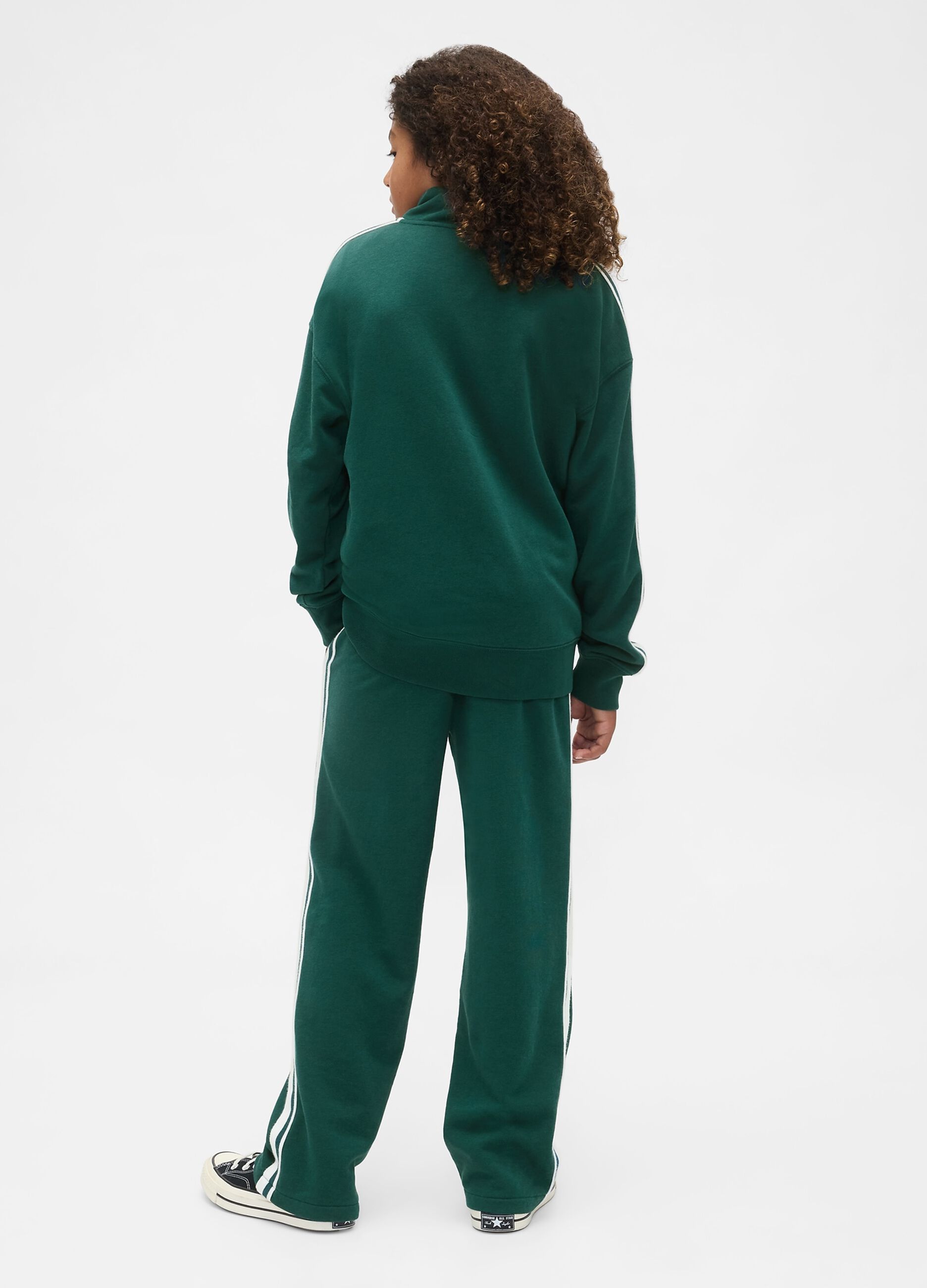 Green knitted trousers for children
