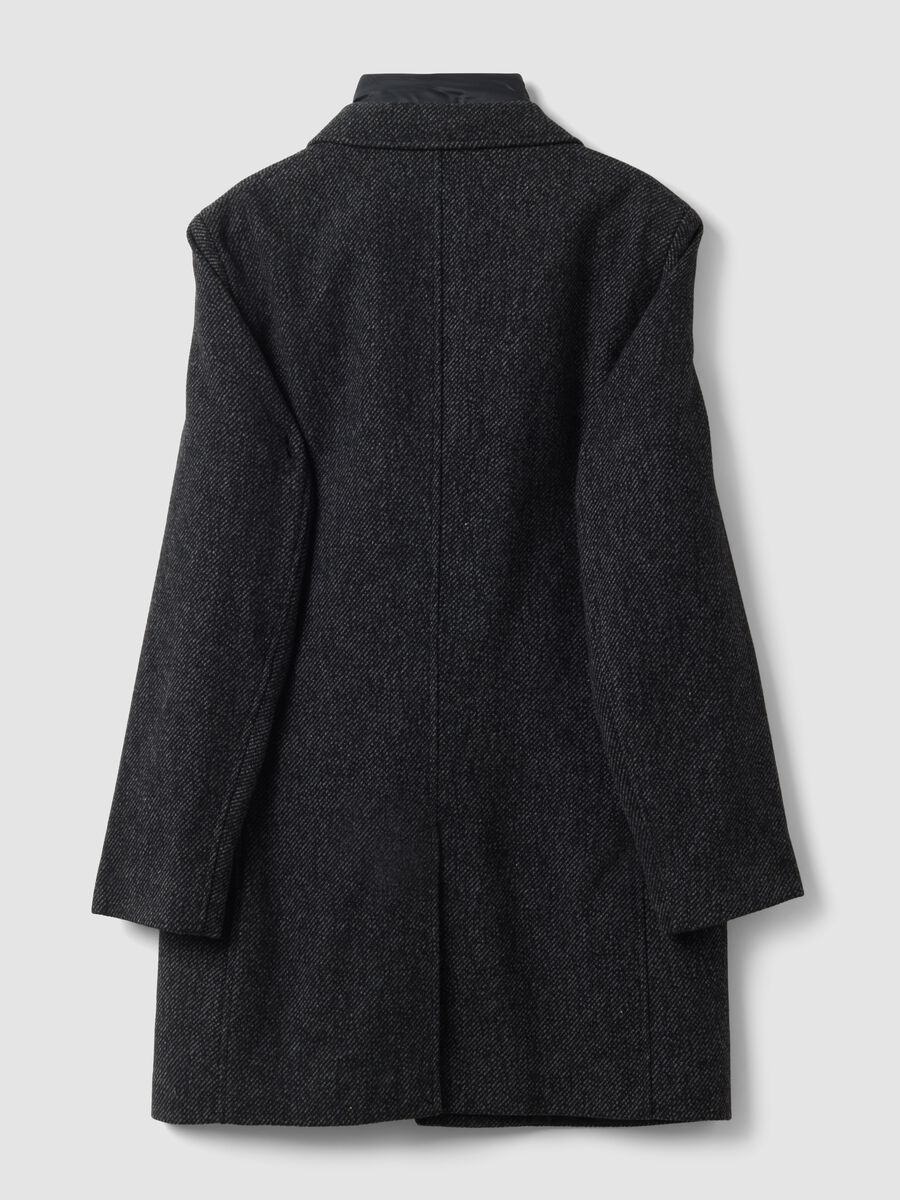 Grey padded wool and viscose blend coat, regular fit_2