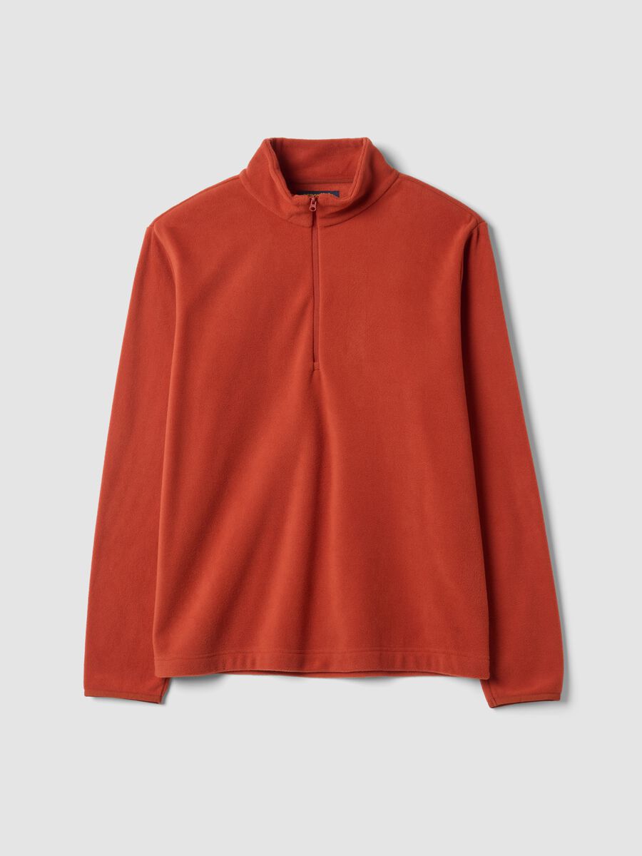 Red regular-fit half-zip fleece sweatshirt_0