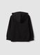 Black hooded sweatshirt in pure organic cotton for boys, regular fit_1